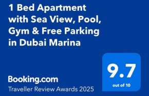 1 Bed Apartment with Sea View, Pool, Gym & Free Parking in Dubai Marina